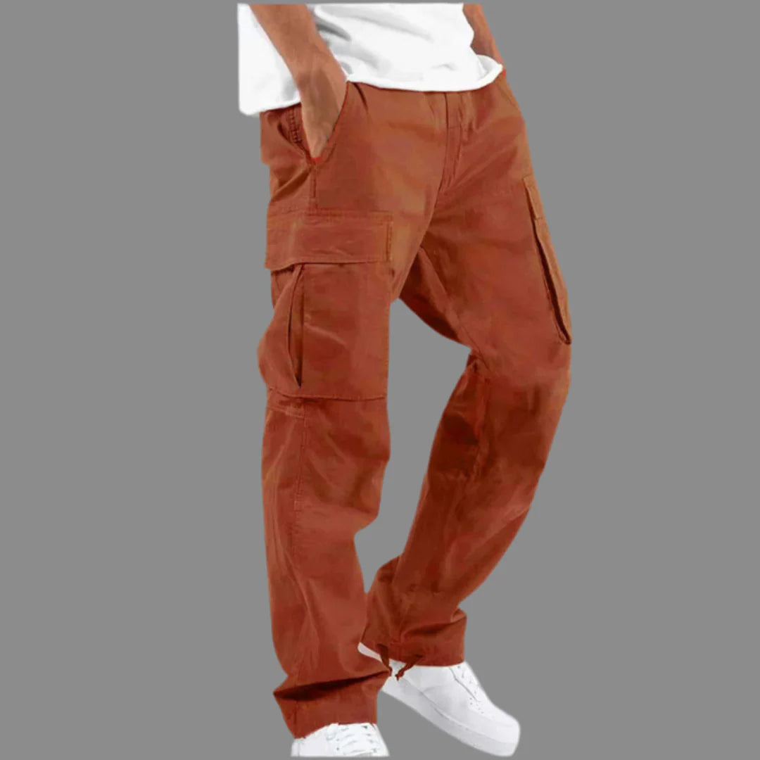 Męskie spodnie cargo z kieszeniami po bokach | Styl streetwear