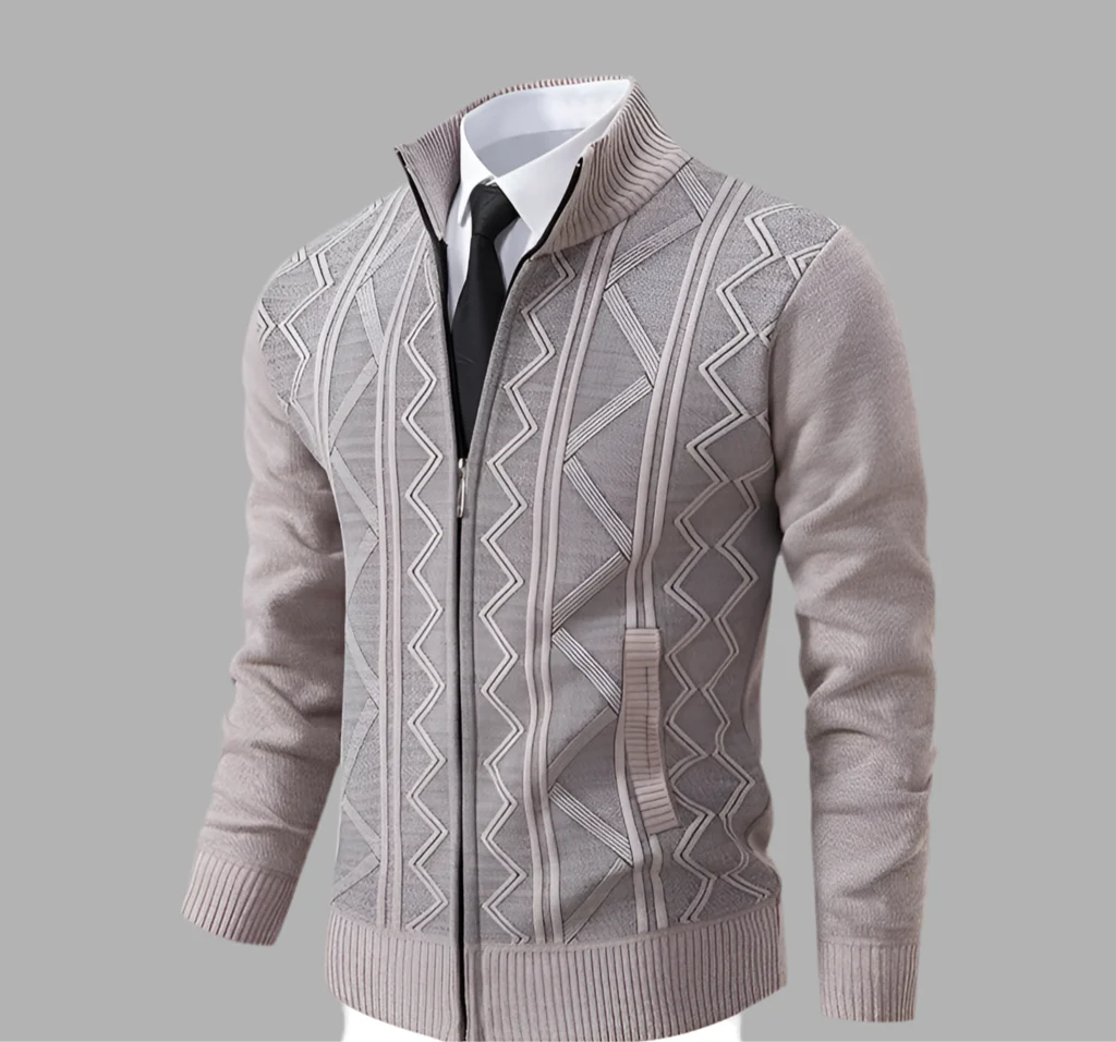 Męska dzianinowa kurtka zapinana na zamek | Styl casualowy