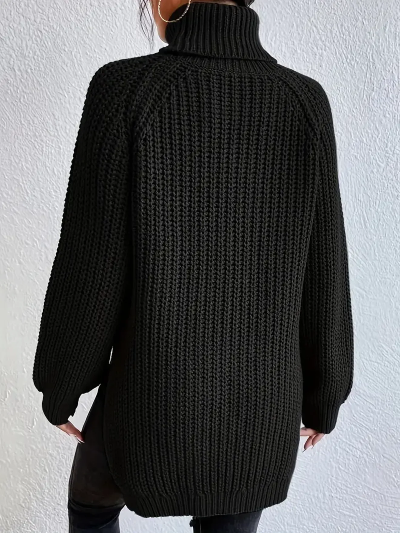 Damski sweter z golfem o luźnym kroju | Styl elegancki