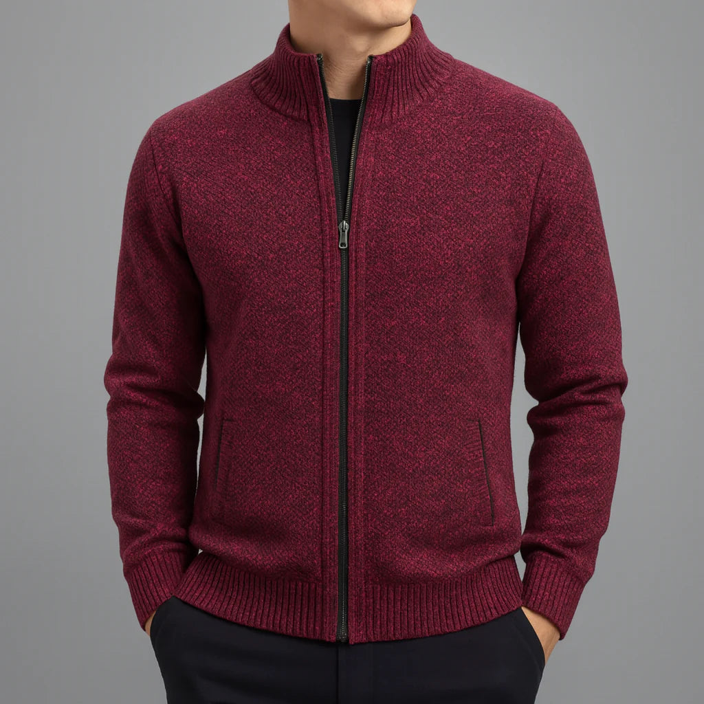 Męska bluza zapinana na zamek z prążkowanymi mankietami | Styl casualowy