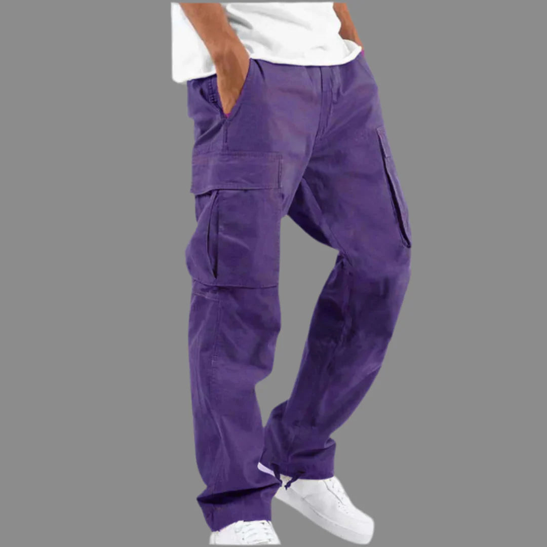 Męskie spodnie cargo z kieszeniami po bokach | Styl streetwear