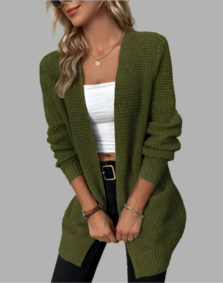 Damski kardigan z kieszeniami o luźnym kroju | Styl casualowy
