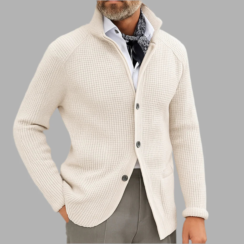 Męski wełniany płaszcz zapinany na guziki | Styl elegancki