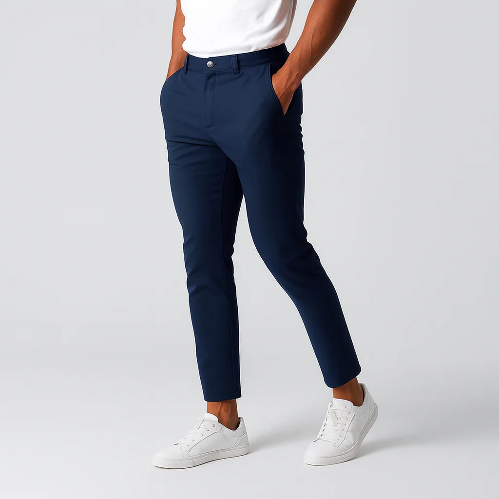 Męskie chinosy z prostą nogawką w kolorze beżowym | Styl casualowy
