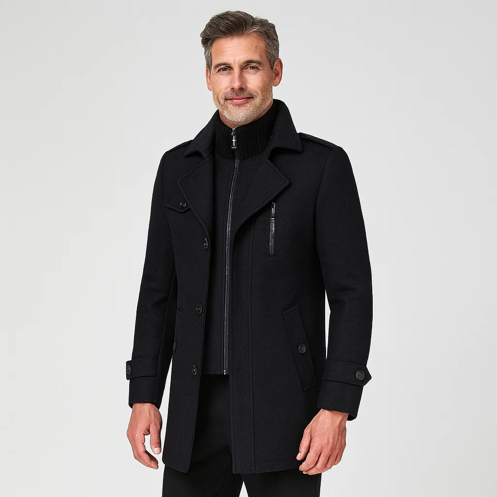 Męska marynarka z kołnierzem i kieszeniami | Styl elegancki