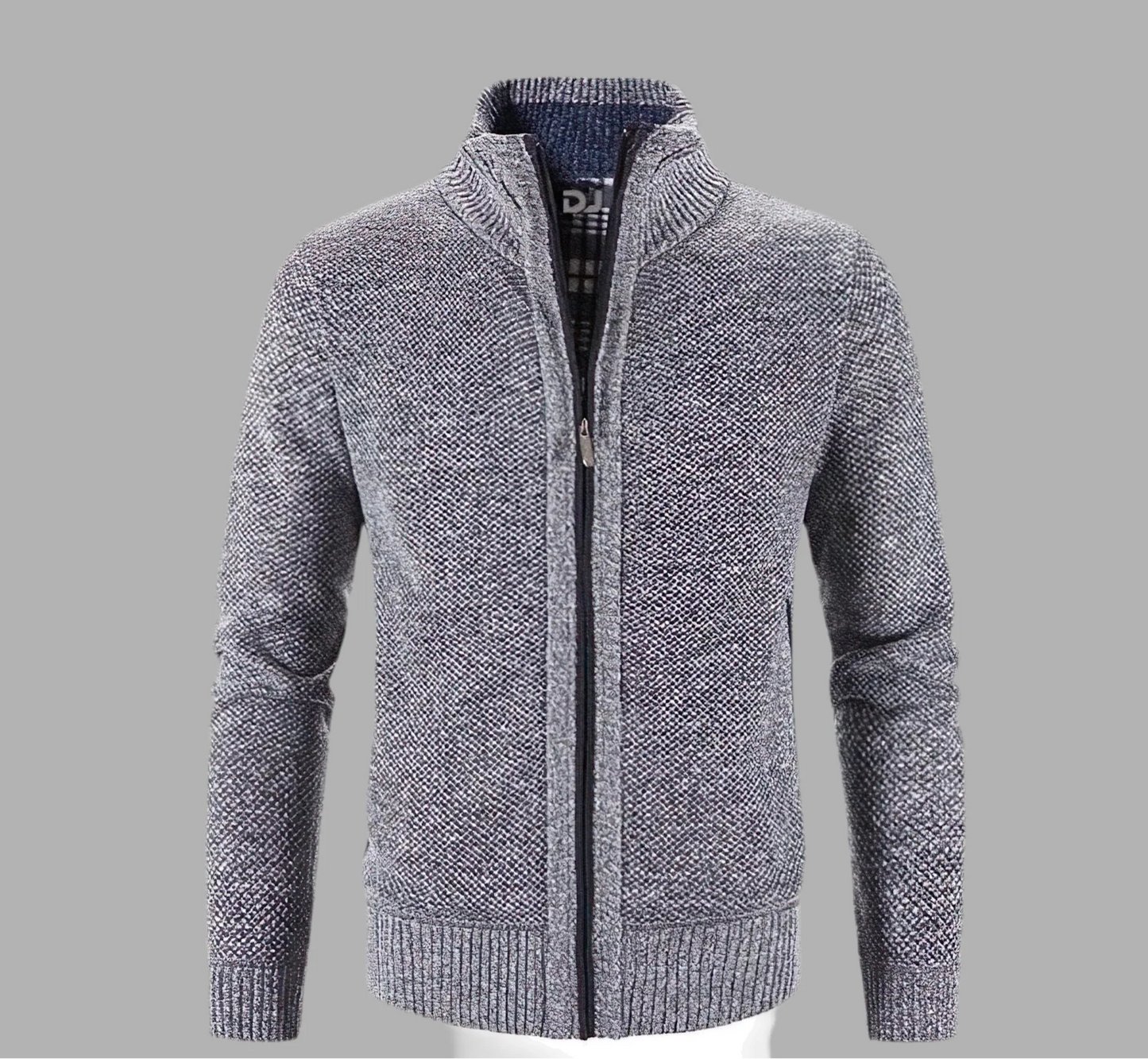 Męska bluza zapinana na zamek z prążkowanymi mankietami | Styl casualowy