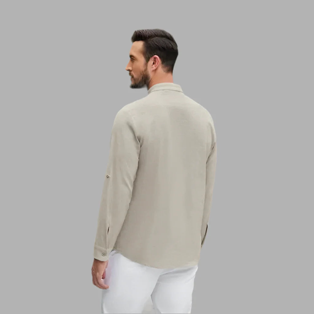 Męska koszula z wiązaniem pod szyją | Styl casualowy