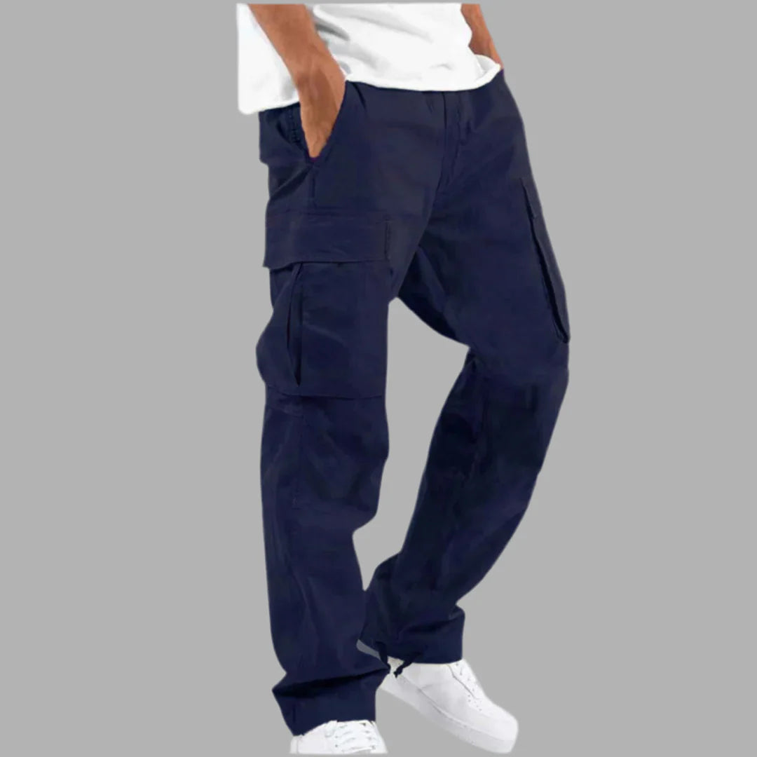 Męskie spodnie cargo z kieszeniami po bokach | Styl streetwear