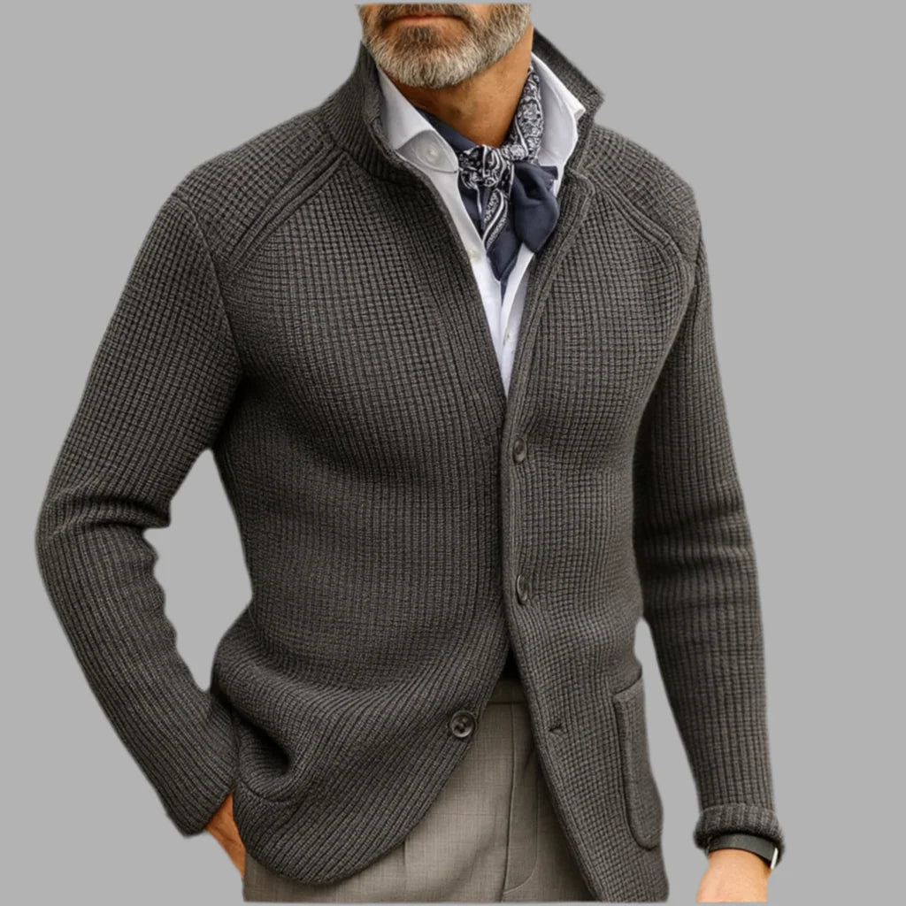 Męski wełniany płaszcz zapinany na guziki | Styl elegancki