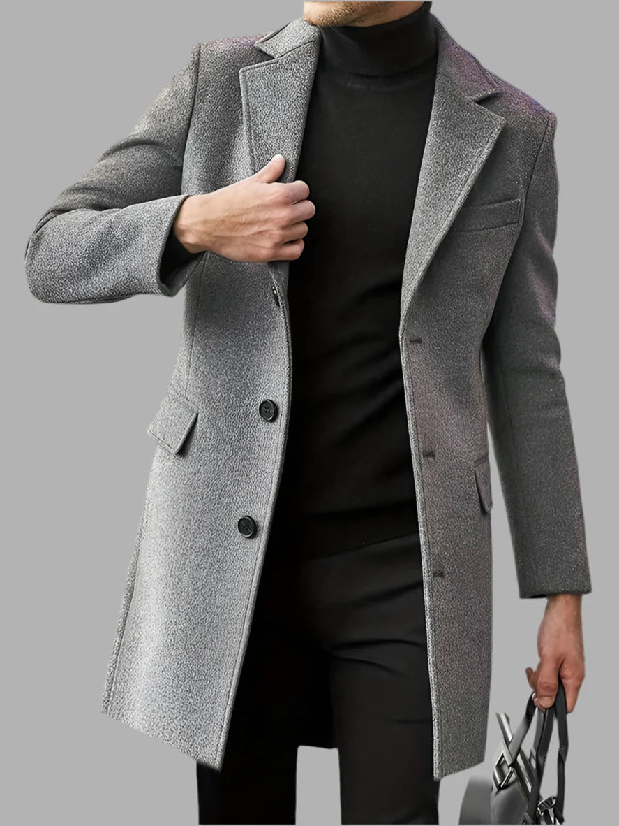 Męski elegancki płaszcz wełniany | Styl biznesowy
