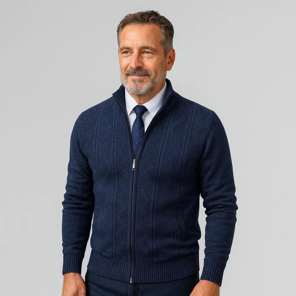 Męska dzianinowa kurtka zapinana na zamek | Styl casualowy