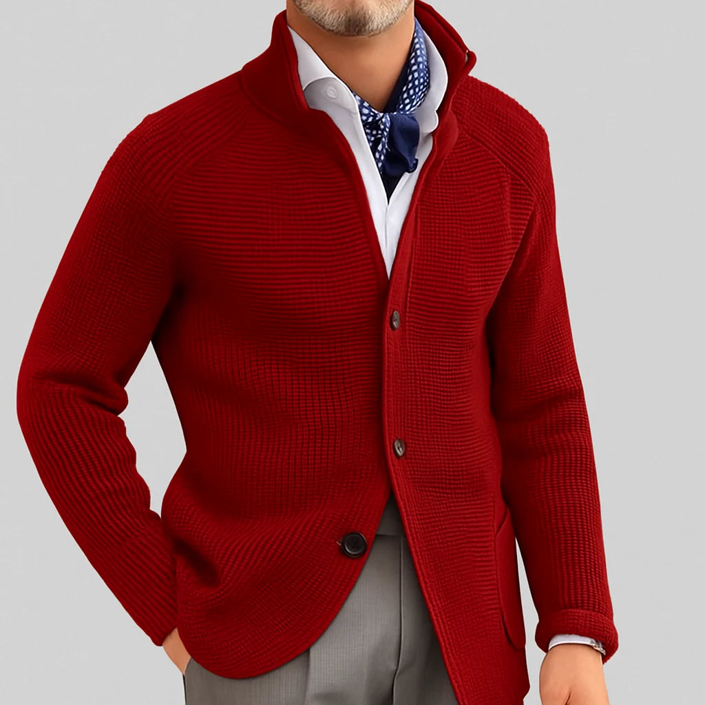 Męski wełniany płaszcz zapinany na guziki | Styl elegancki