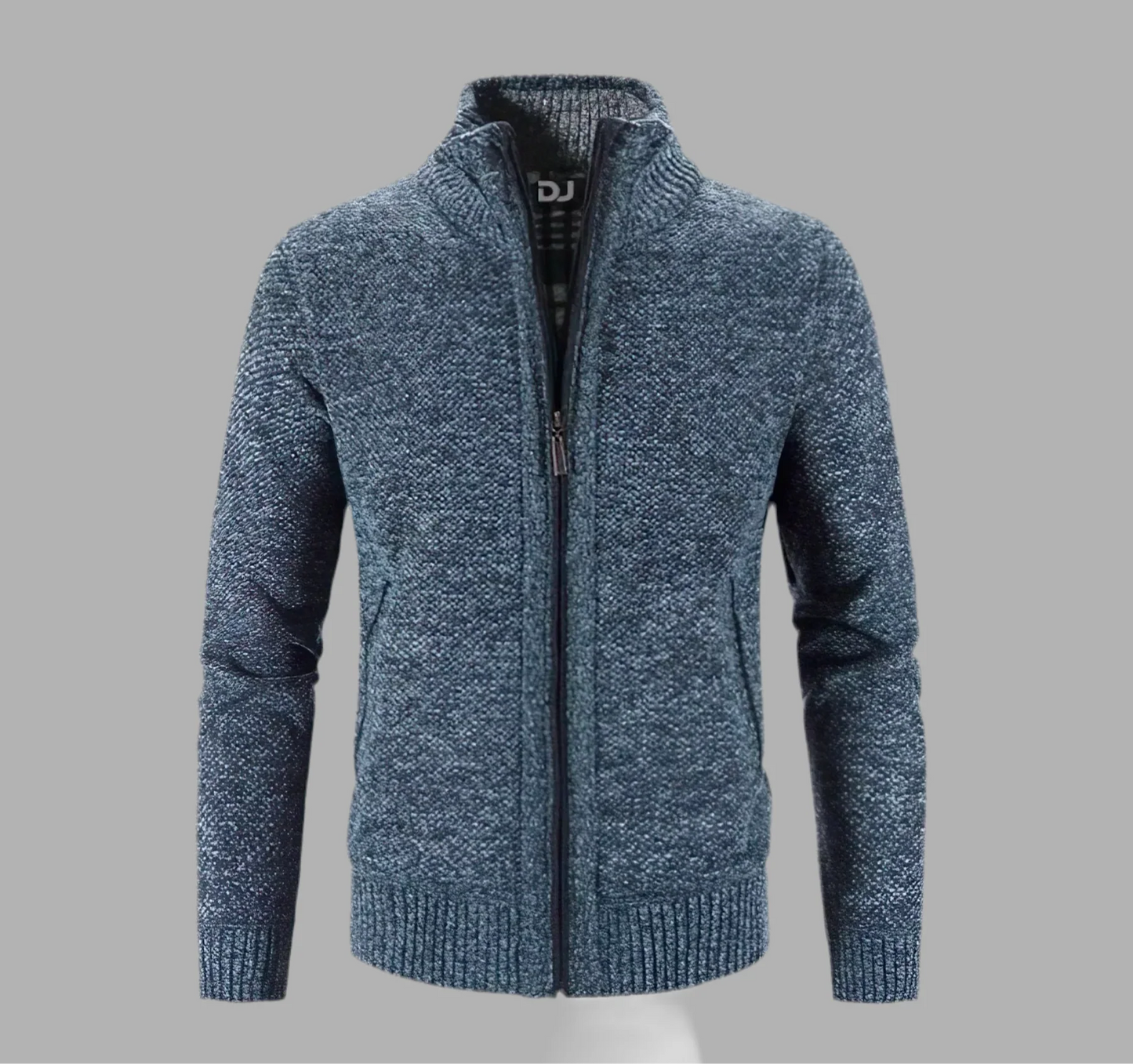 Męska bluza zapinana na zamek z prążkowanymi mankietami | Styl casualowy