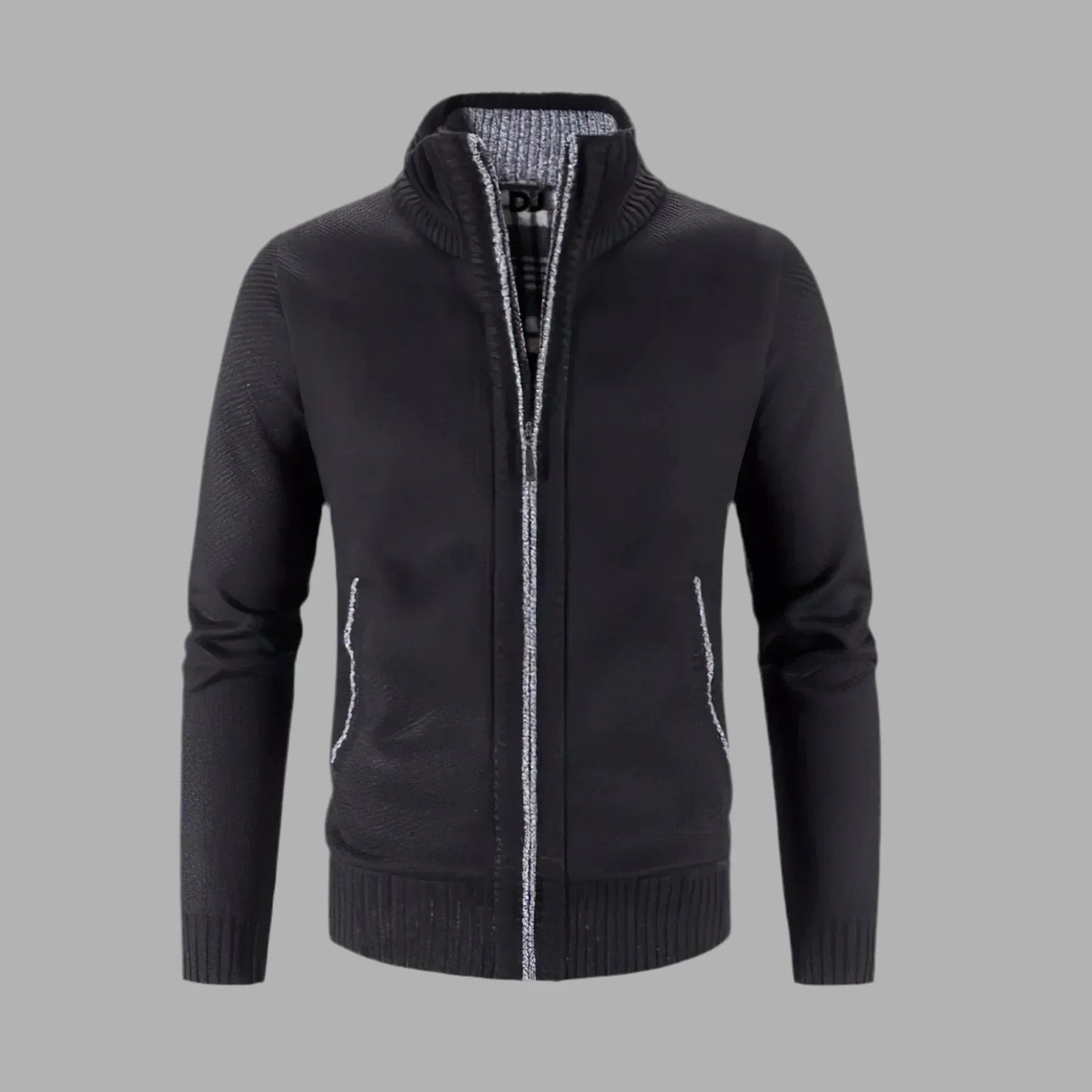 Męska bluza zapinana na zamek z prążkowanymi mankietami | Styl casualowy