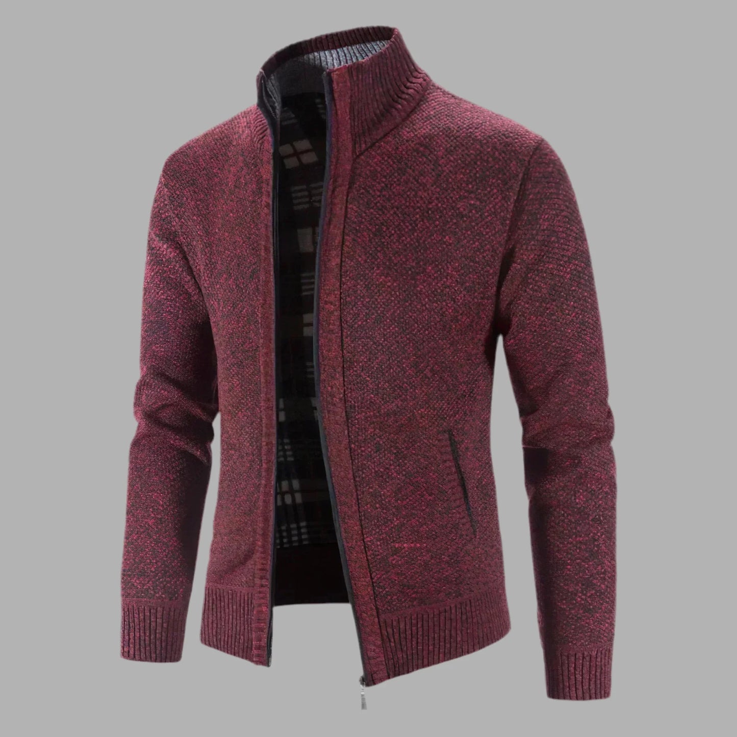 Męska bluza zapinana na zamek z prążkowanymi mankietami | Styl casualowy
