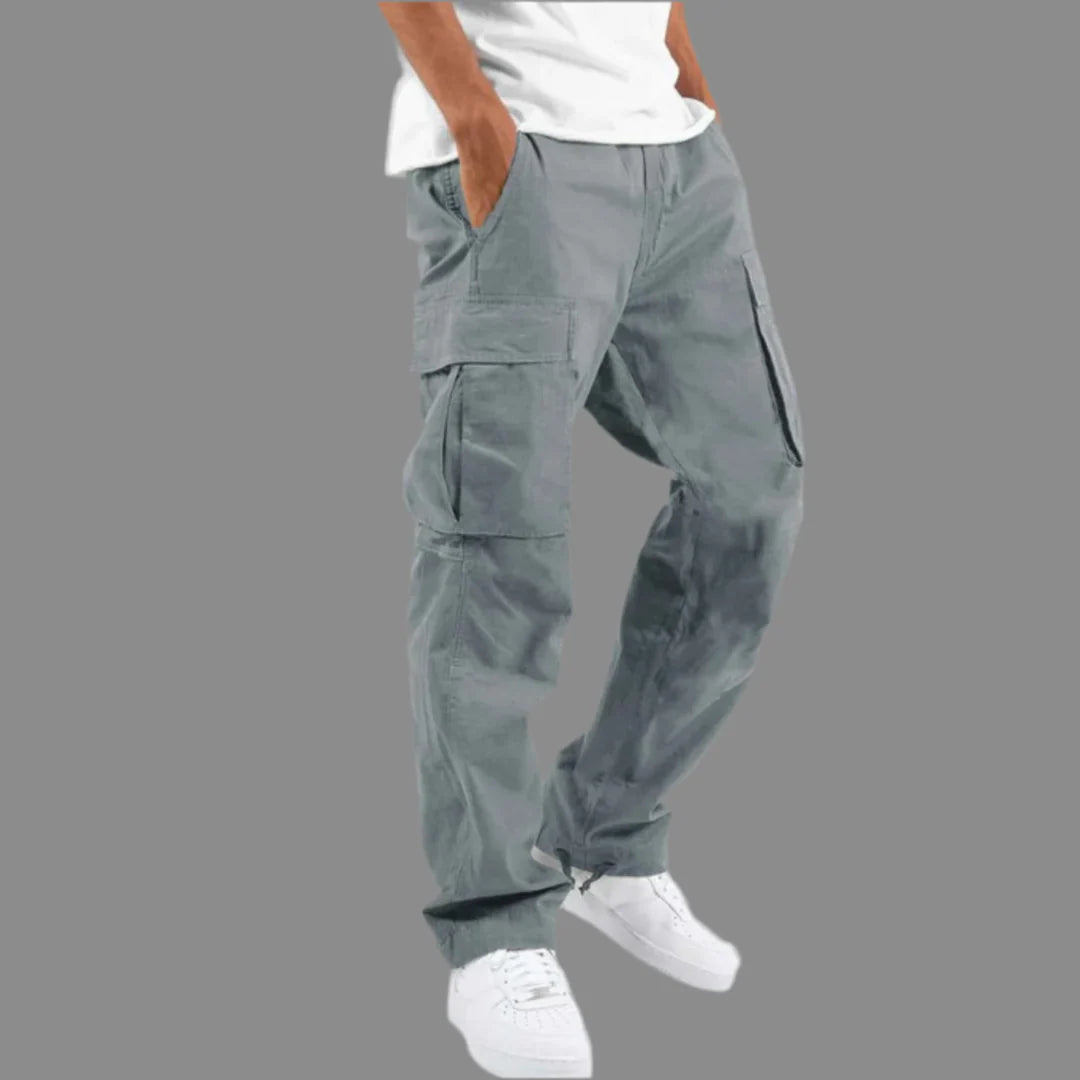 Męskie spodnie cargo z kieszeniami po bokach | Styl streetwear