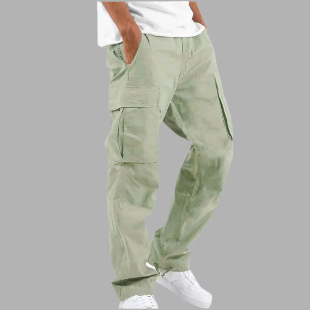 Męskie spodnie cargo z kieszeniami po bokach | Styl streetwear