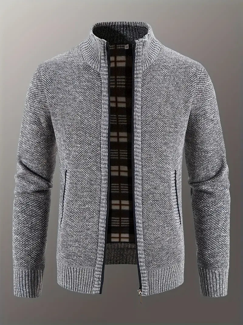Męska dzianinowa kurtka zapinana na zamek | Styl casualowy