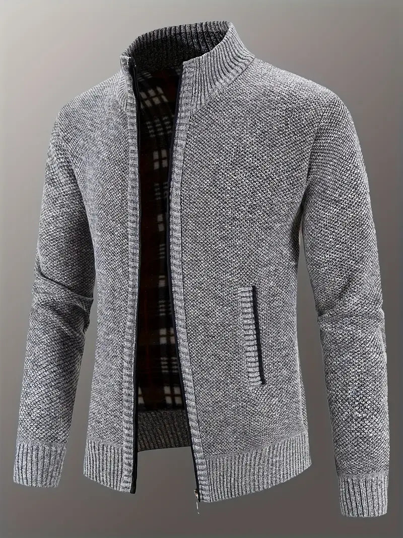 Męska dzianinowa kurtka zapinana na zamek | Styl casualowy