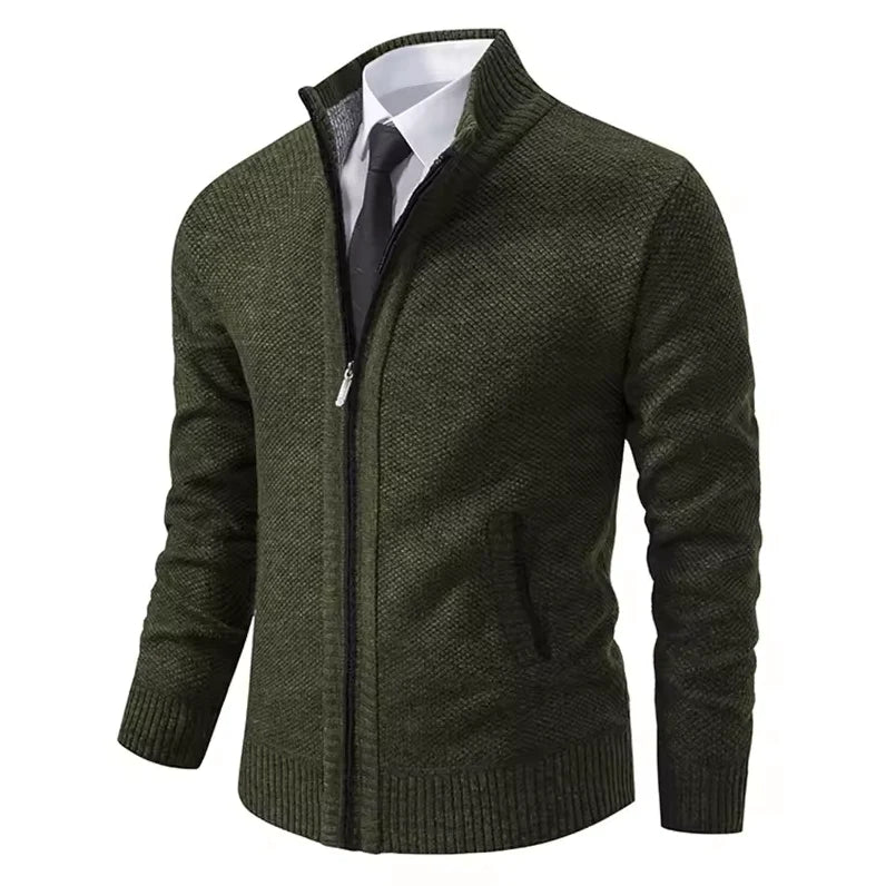 Męska dzianinowa kurtka zapinana na zamek | Styl casualowy