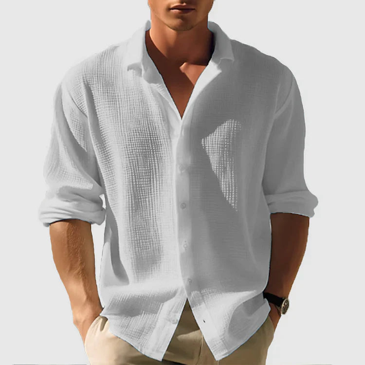 Męska koszulka polo z długim rękawem i kołnierzykiem | Styl casualowy