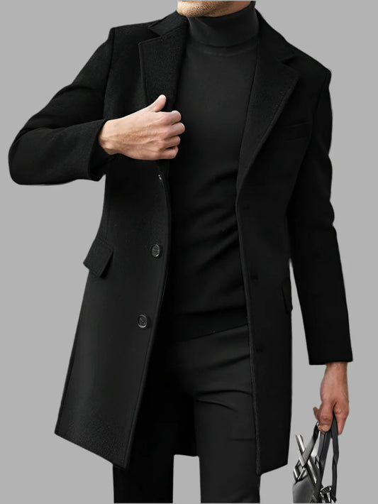 Męski elegancki płaszcz wełniany | Styl biznesowy