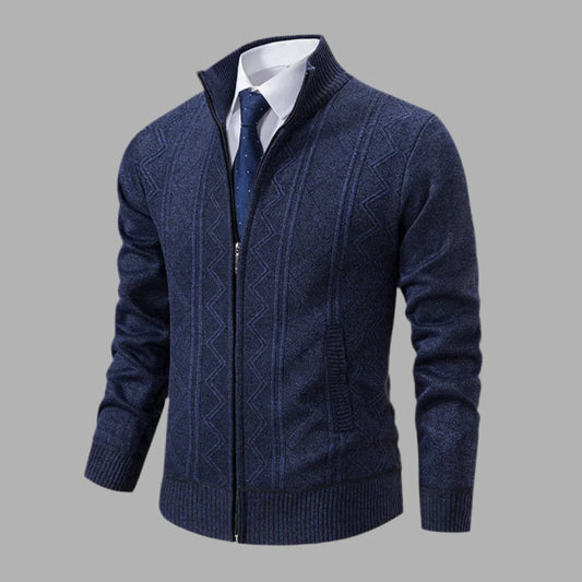 Męska dzianinowa kurtka zapinana na zamek | Styl casualowy