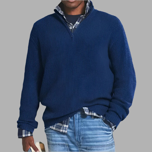 Męski sweter z zamkiem pod szyją | Styl casualowy