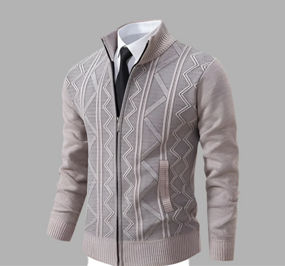 Męska dzianinowa kurtka zapinana na zamek | Styl casualowy
