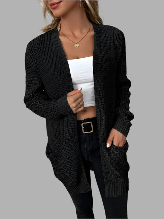 Damski kardigan z kieszeniami o luźnym kroju | Styl casualowy