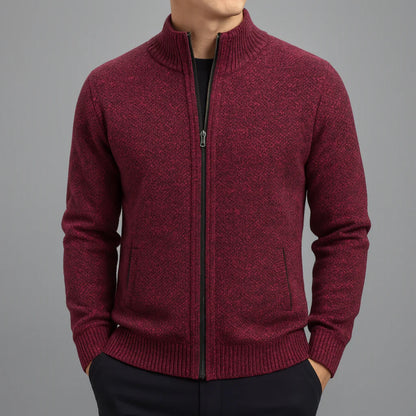 Męska bluza zapinana na zamek z prążkowanymi mankietami | Styl casualowy
