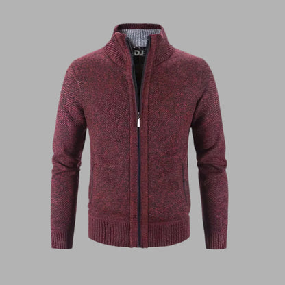 Męska bluza zapinana na zamek z prążkowanymi mankietami | Styl casualowy