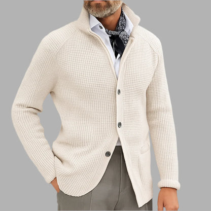 Męski wełniany płaszcz zapinany na guziki | Styl elegancki