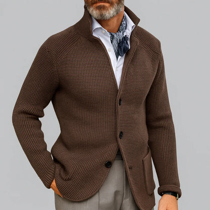 Męski wełniany płaszcz zapinany na guziki | Styl elegancki