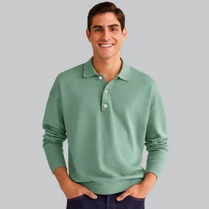Męska koszulka polo z długim rękawem | Styl casualowy