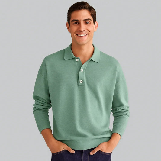 Męska koszulka polo z długim rękawem | Styl casualowy