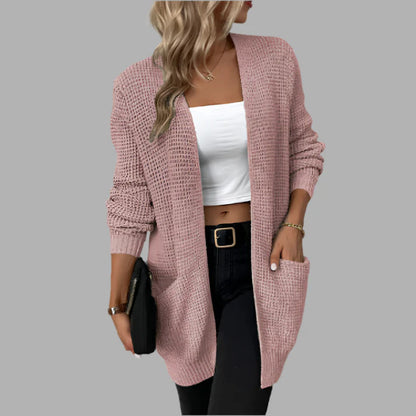 Damski kardigan z kieszeniami o luźnym kroju | Styl casualowy