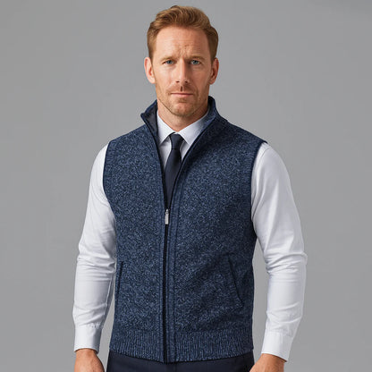 Męska kamizelka dzianinowa z zamkiem błyskawicznym | Styl elegancki