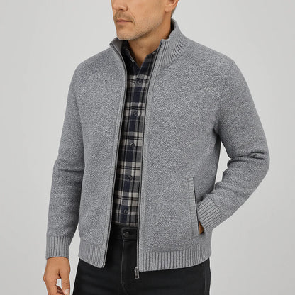 Męska bluza zapinana na zamek z prążkowanymi mankietami | Styl casualowy