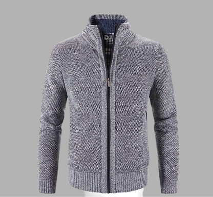 Męska bluza zapinana na zamek z prążkowanymi mankietami | Styl casualowy