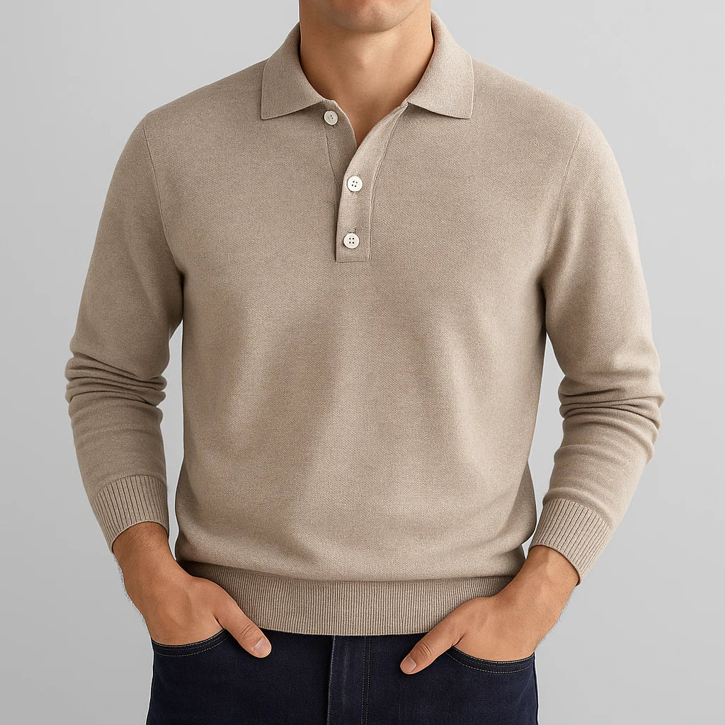 Męska koszulka polo z długim rękawem | Styl casualowy