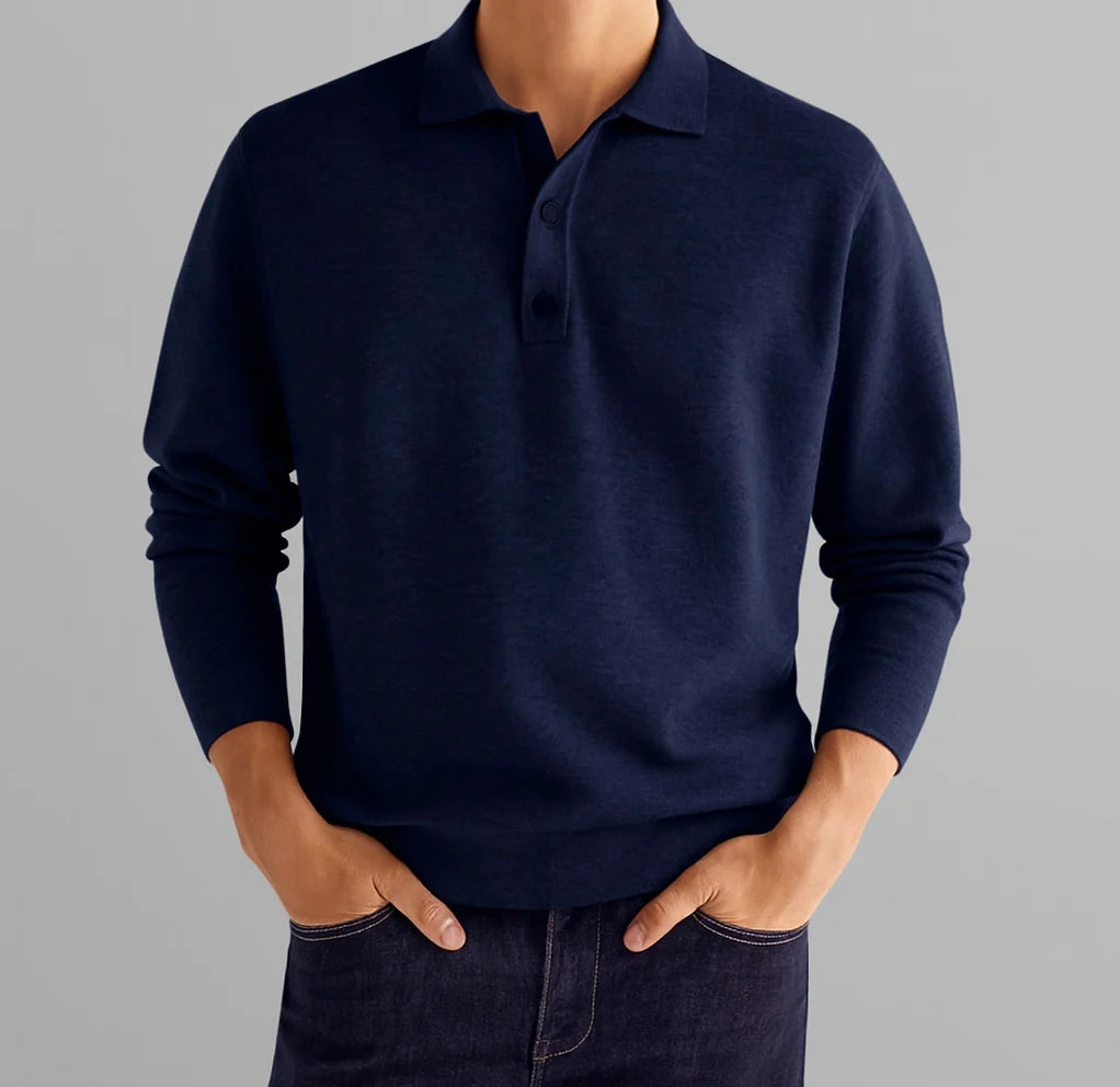 Męska koszulka polo z długim rękawem | Styl casualowy