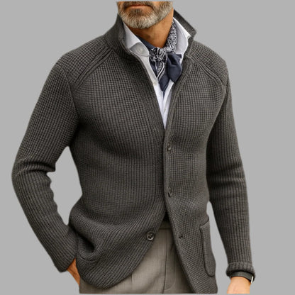 Męski wełniany płaszcz zapinany na guziki | Styl elegancki