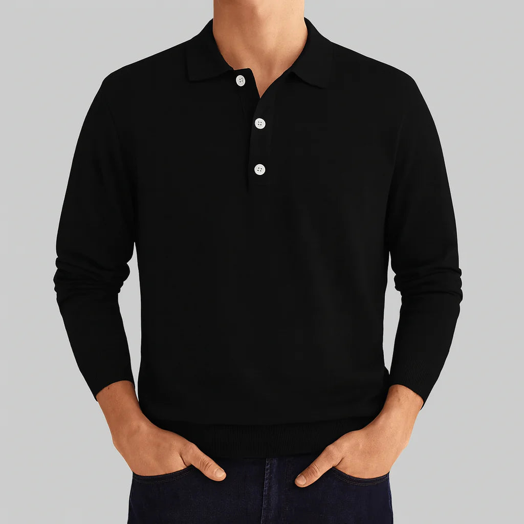 Męska koszulka polo z długim rękawem | Styl casualowy