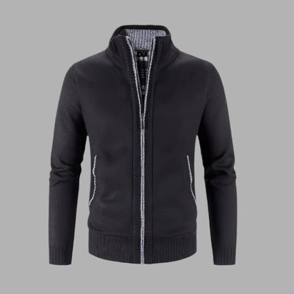 Męska bluza zapinana na zamek z prążkowanymi mankietami | Styl casualowy