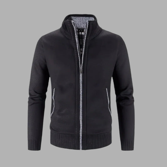 Męska bluza zapinana na zamek z prążkowanymi mankietami | Styl casualowy