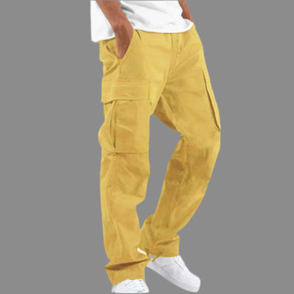 Męskie spodnie cargo z kieszeniami po bokach | Styl streetwear