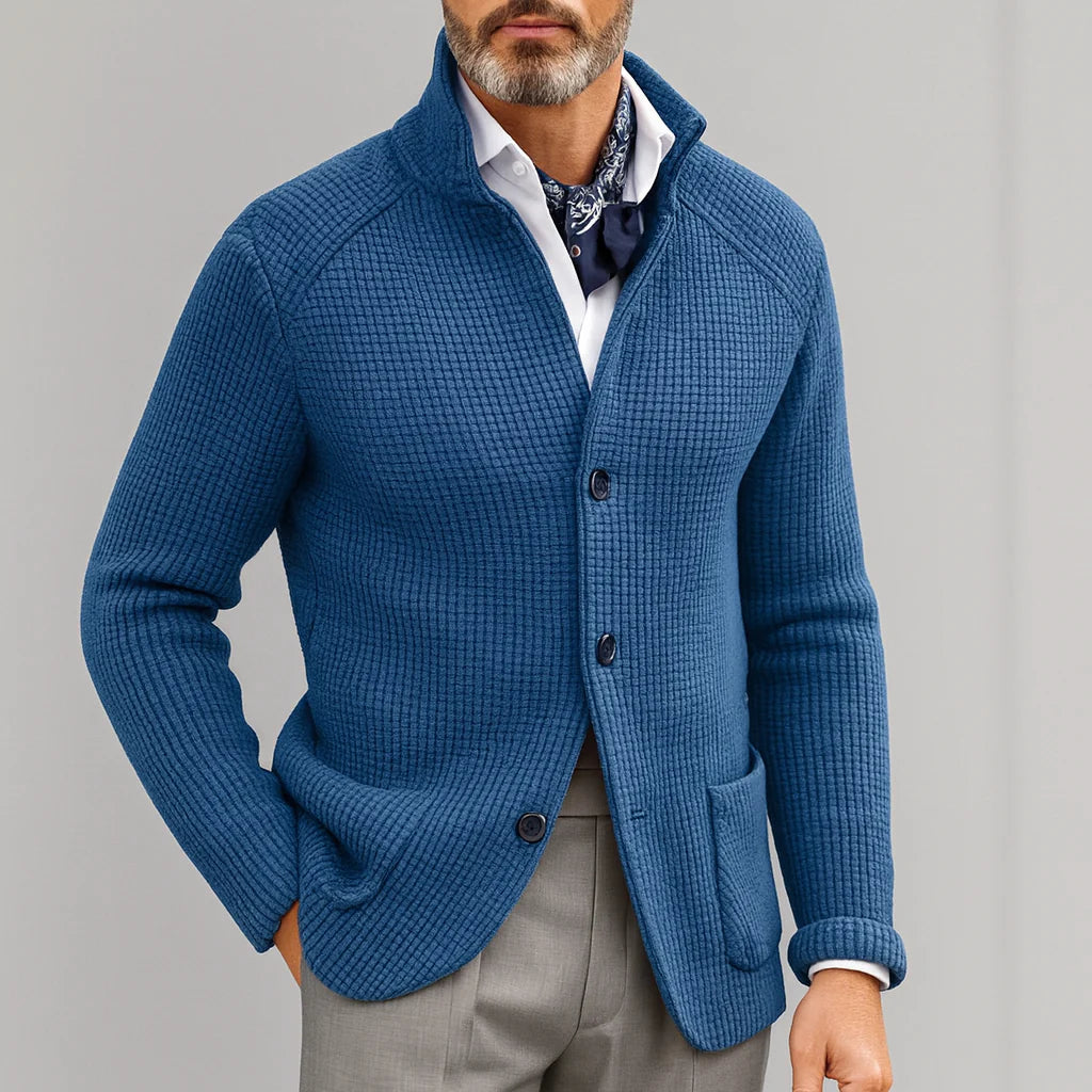 Męski wełniany płaszcz zapinany na guziki | Styl elegancki