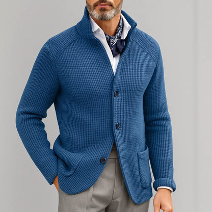 Męski wełniany płaszcz zapinany na guziki | Styl elegancki