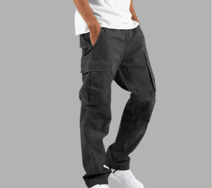 Męskie spodnie cargo z kieszeniami po bokach | Styl streetwear